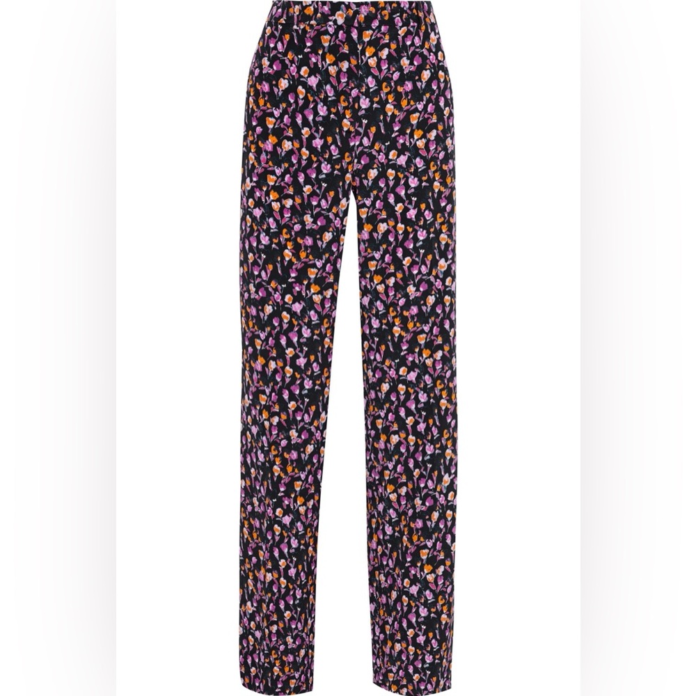 Versace Black and Pink Floral Pants